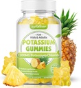 softbear Kaliumchloride Gummies 1200mg, Sugar-Free Kalium Gummies voor volwassenen Ondersteuning Been Krampen Hoge Potentie Kaliumchloride Supplement, Ananas smaak 60 Tellen