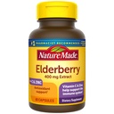 Nature Made Elderberry 400 mg Extract met vitamine C en zink, Dieetsupplement voor Immune Support, 60 capsules, 60 dagen levering