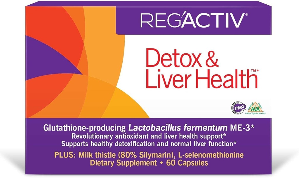 REG'ACTIV Detox & Liver Health, 60 capsules, met Glutathion-producerende Lactobacillus fermentum ME-3