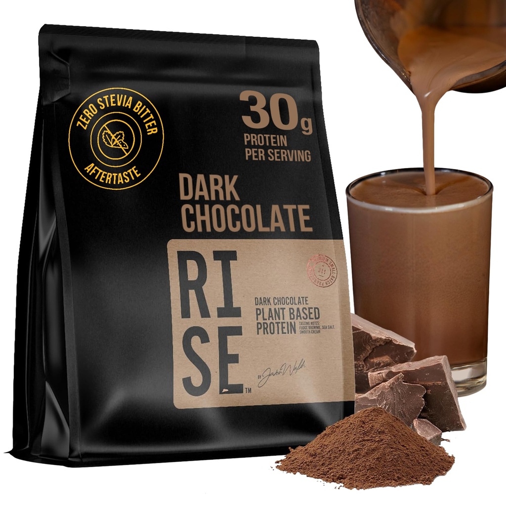 Plant-Based Proteïnepoeder voor mannen en vrouwen 30g Complete Plant Protein en 3g Leucine, Zero Bloat, Gourmet Cocoa, Smooth Texture, Dark Chocolate, 15 Servers
