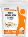 BulkSupplements.com Poudre d'extrait de haricot blanc - Poudre de haricot blanc - Supplément à base de plantes - Sans gluten, 1,5 g par portion, 500 g (1,1 lb) (paquet de 1)