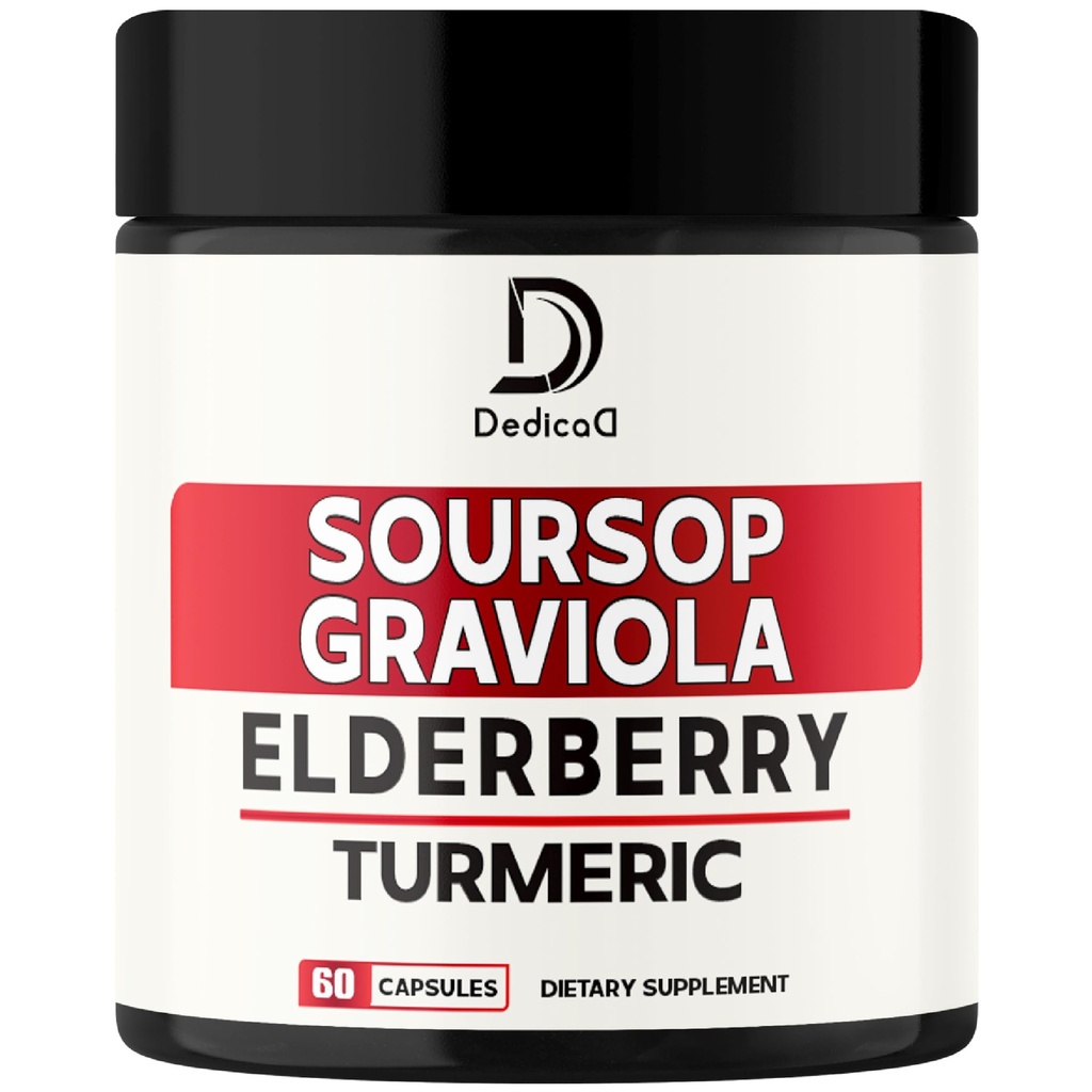 11in1 Graviola Soursop Capsules - Blended with Elderberry, Turmeric, Ginger, Milk Thistle, Cranberry & More - Ondersteuning Positieve Mood, Immuun System & Body Management
