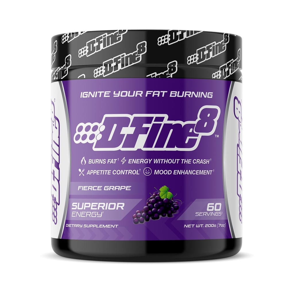 Poudre thermogénique de pré-entraînement et supplément de shredding, Boost Energy Mood & Focus, sans sucre, contient Senactiv, Endurance, 300 mg de caféine, N-acétyl-L-Tyrosine (grape de feu)