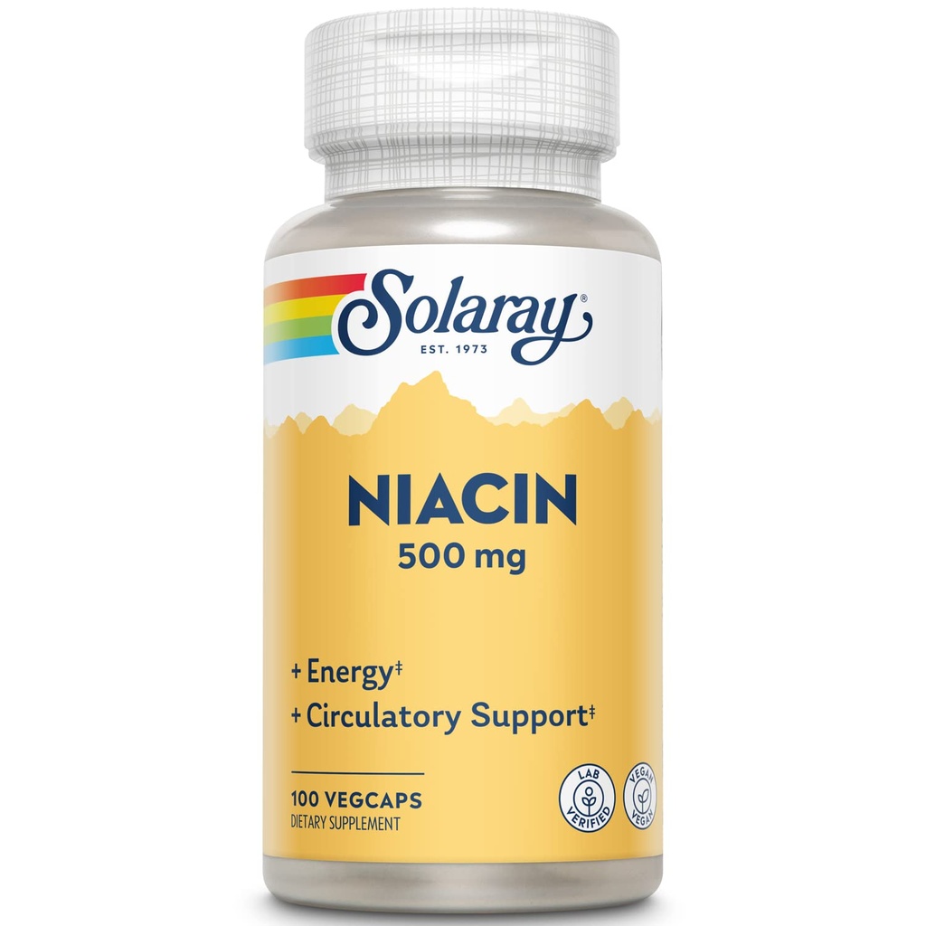 SOLARAY Niacin 500 mg, vitamine B3