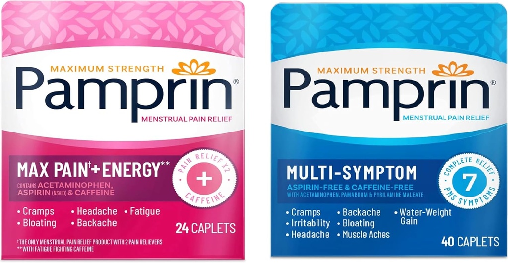 Pamprin Multi-Symptoom en Max Pain + Energieperiode Relief Bundle