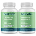 BESTVITE Chroom Picolinaat 1000mcg (480 Vegetarische Capsules) (240 x 2) - Geen Stearates - Geen Dicalcium Fosfaat - Veganistisch - Glutenvrij - Non-GMO