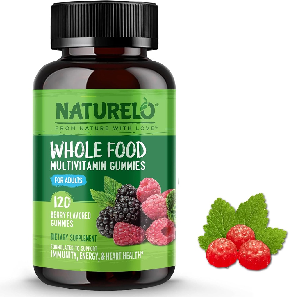 NATURELO Vitamin Gummies voor volwassenen - Kauwgom Multivitamine voor mannen en vrouwen - 120 Vegan Gummies