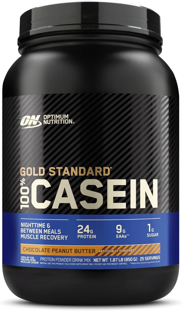 Optimale Voeding Goud Standaard 100% Micellar Caseïne Proteïne Poeder, Slow Digesting, Helpt Houdt u volledig, Overnight Muscle Recovery, Chocolade Pindakaas, 1,87 Pond (Verpakking mei Vary)
