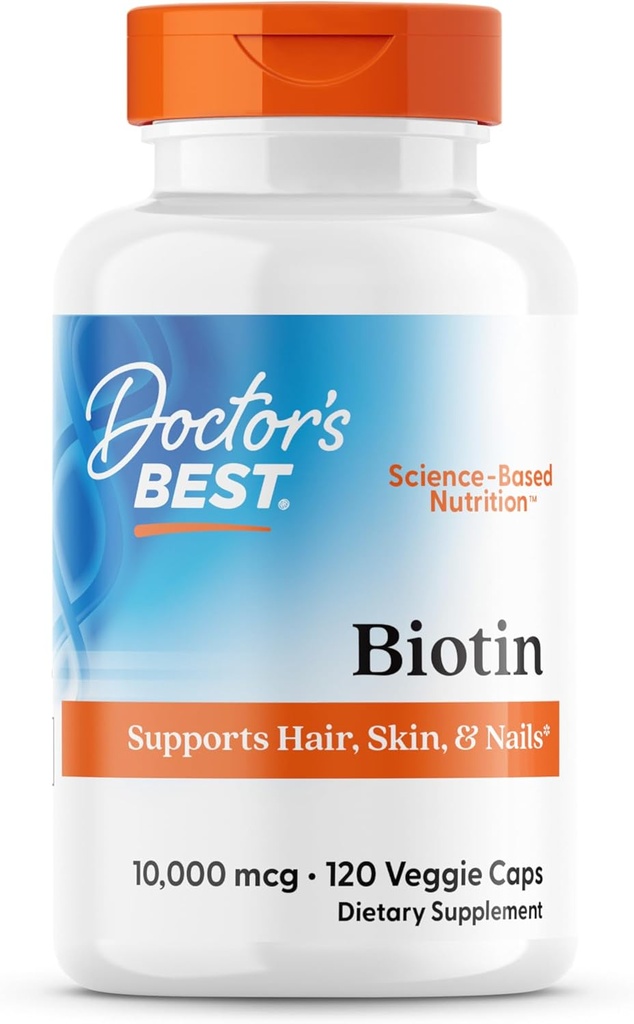Artsen Beste Biotine, Ondersteunt Haar, Huid, & Nagels, Niet-GMO, Glutenvrij, Sojavrij, Vegan 120 Veggie Caps