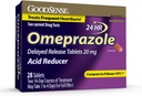 GoodSense Omeprazol Vertraagde afgifte Tabletten 20 mg, maagzuurreducer voor frequente behandeling met brandend maagzuur, 28 Tel.