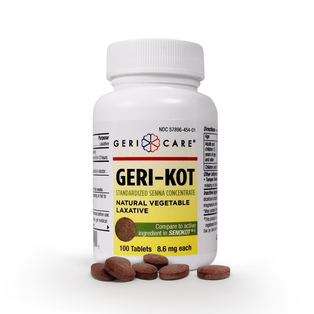 Geri-KOT Senna Laxatieve & Stool Softener Tabletten, 100ct