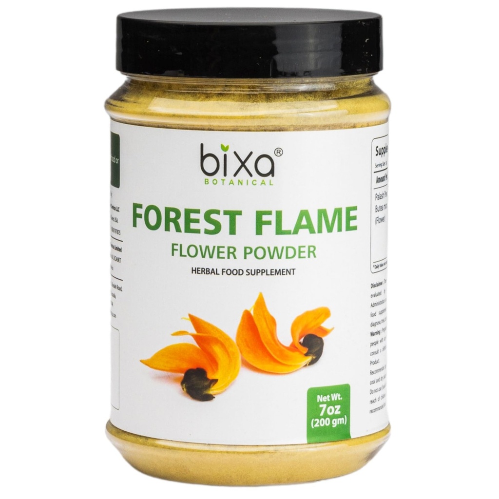 bixa BOTANNIC Forest Flame Tree Powder (Palash/Butea Monosperma), Herbal Natural Supplement for Men and Women 7 Oz (200g)