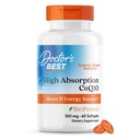 Dokter's beste hoge absorptie CoQ10 met BioPerine, Glutenvrij natuurlijk gefermenteerd, Hart Gezondheid en Energie Productie, 100 mg, 60 SoFtgels