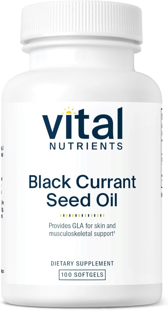 Vitale voedingsstoffen - Zwarte bessenzaadolie - Essentiële Omega 6 vetzuren - Bevat Gamma Linoleenzuur (GLA) - Cartilage, gewrichts- en zenuwfunctieondersteuning - 100 Softgels per fles