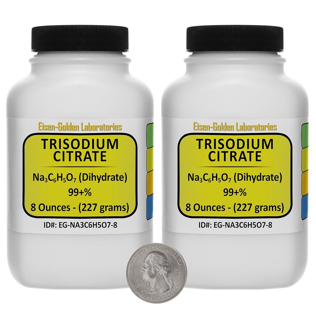 Trinatriumcitraat [Na3C6H5O7] 99+% USP-kwaliteit poeder 1 Lb in twee space-saver flessen