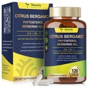 Totaria Citrus Bergamot Supplément pour le cholestérol élevé - Italien Citrus Bergamot Supplément et Stérols de plantes Stanols pour l'homme et la femme Cholestérol santé, végétalien, non-OGM, 120 comtes
