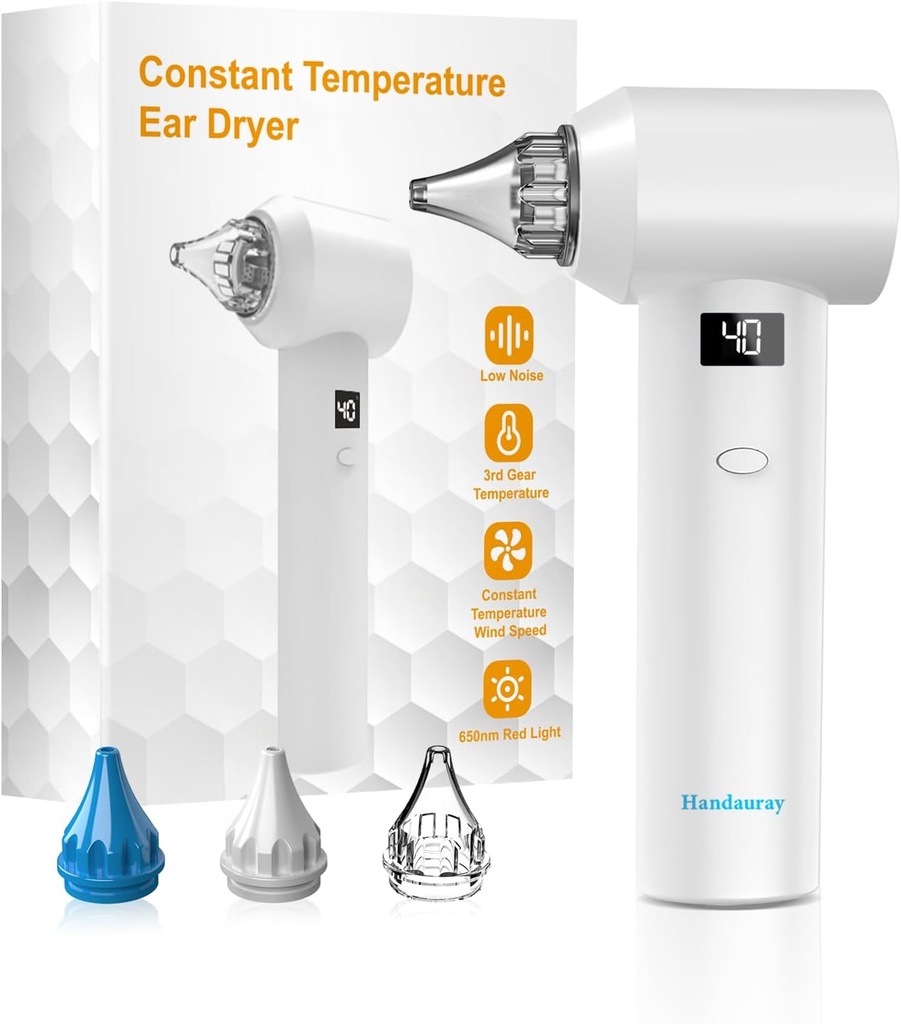 Séchoir à oreille - La solution ultime pour le bain, douche, surf, sports nautiques, séchage de l'oreille, soins de l'oreille et prévention des infections