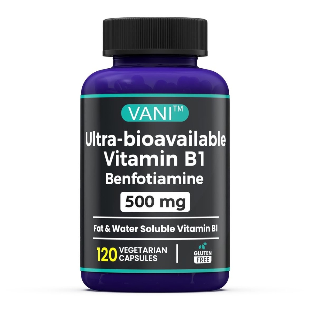 VANI 500MG Benfotiamine met B1, 5X Tijdvet & water Oplosbaar Thiamine B1 Supplement 