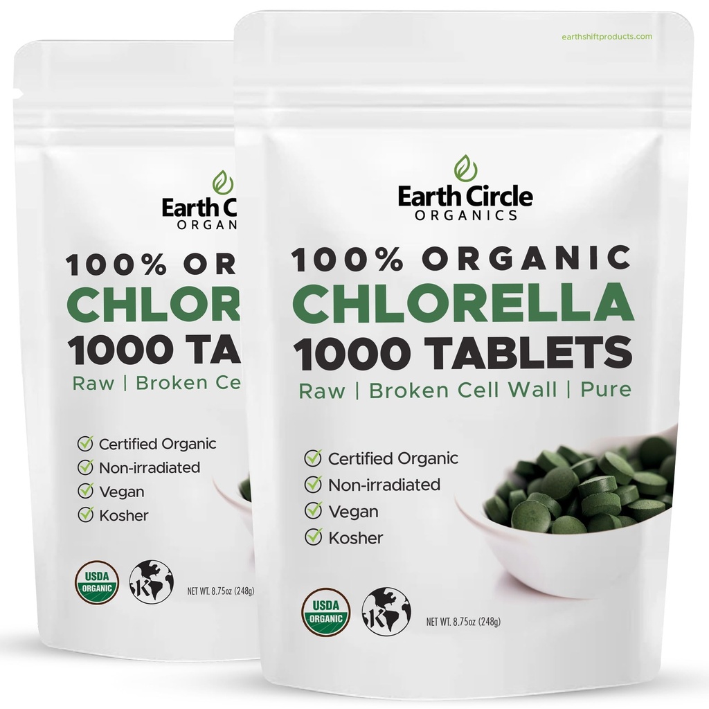 Organische Chlorella Tabletten 1.000 Graaf Hoge Potentie Superfood 