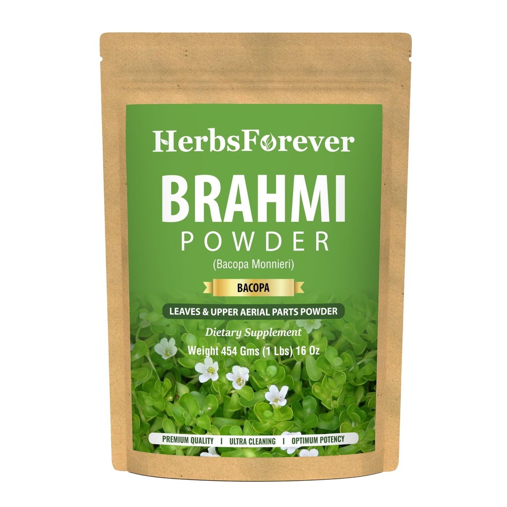 KruidenForever Brahmi Powder I 100% Pure Bacopa Monnieri I Natural Herbal Supplement 