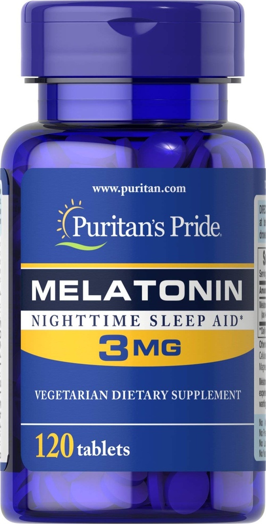 Puritans Pride Melatonin 3 Mg Comprimés, 120 Compte