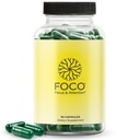 Denk aan FOCO capsules (13+) Natural Focus Supplement voor tieners & volwassenen - Hersen Nootropic voor concentratie, geheugen, mentale helderheid, cognitieve verbetering vitamines - aandachtssupplementen - 60 capsules