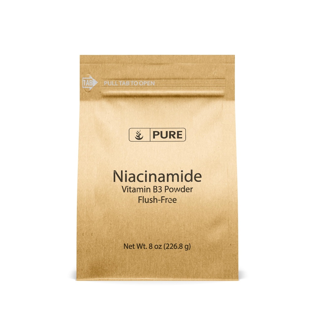 PURE ORIGINEEL INGREDIËNTEN Niacinamide (8oz) Flushvrije vitamine B3 Poeder, Dieetsupplement