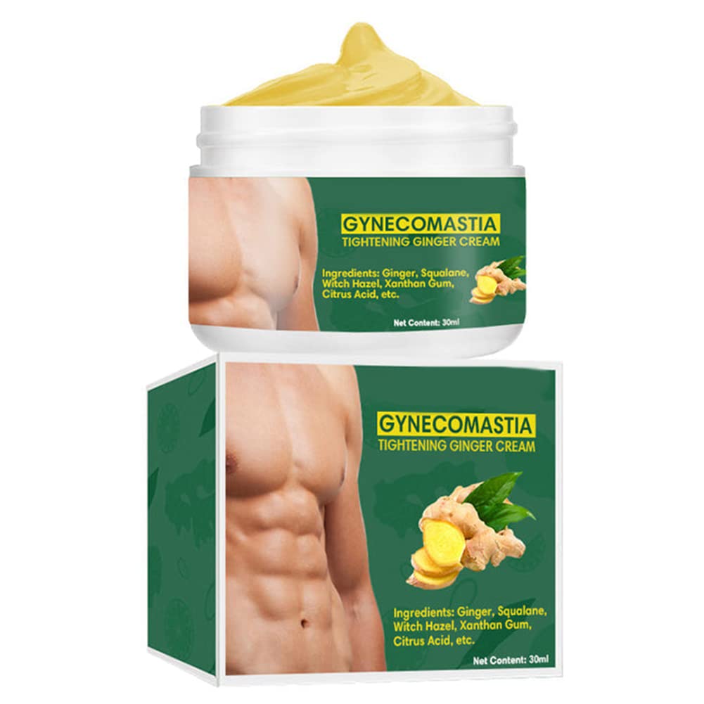 Ikasus Krachtige gynaecomastie Aanscherping Gember Cream, Aanscherping Cellulite Cream Verbetert Elasticiteit, Ginger brandende vetten voor stevige borst vorm voor mannen