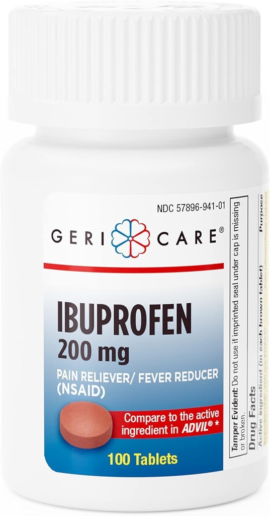 GeriCare Ibuprofen 200mg Pijn Reliever en koorts Reducer 