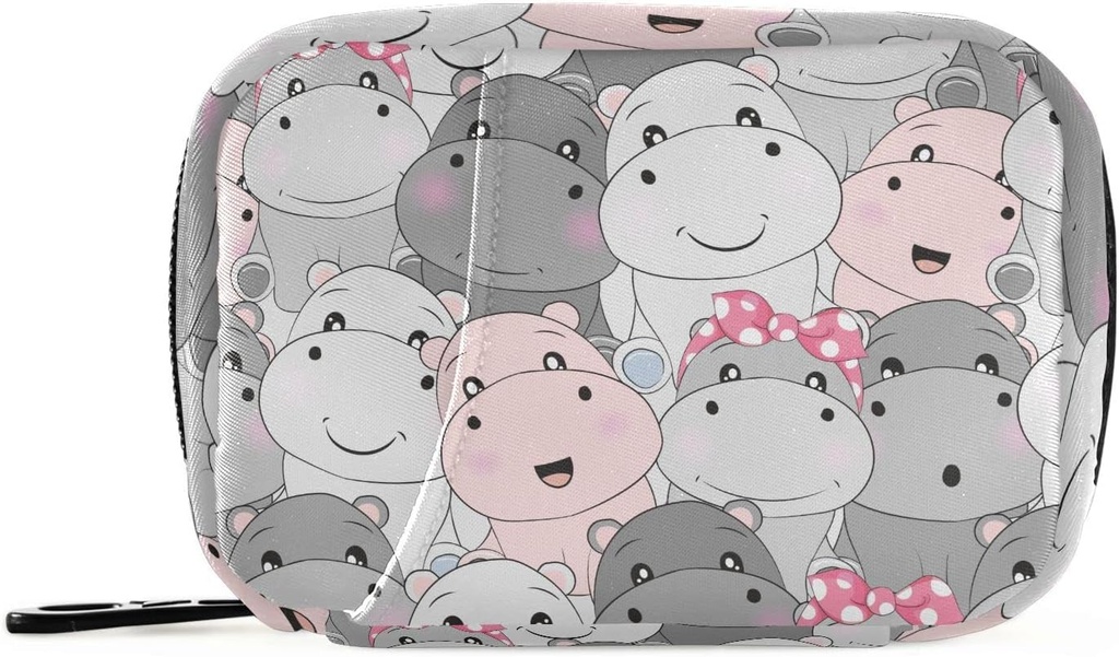 Pill Box Hippo Cartoon 7 Dag pil geval Travel Pill Organizer Bag met Zipper draagbare Wekelijkse Vitamine Medicine supplement houder Pouch Bag