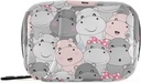 Boîte à pilules Hippo Caricature 7 jours Cas de pilules Sac d'organisateur de voyage avec zipper Portable Weekly Vitamin Medicine Support de poche