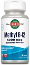 KAL Vitamine B12 méthylcobalamine 5000mcg, Énergie saine, Métabolisme, soutien des cellules sanguines nerveuses et rouges,* Dissoudre rapidement, Absorption optimale, Arôme de framboise naturelle, 90 portions, 90 microonglets