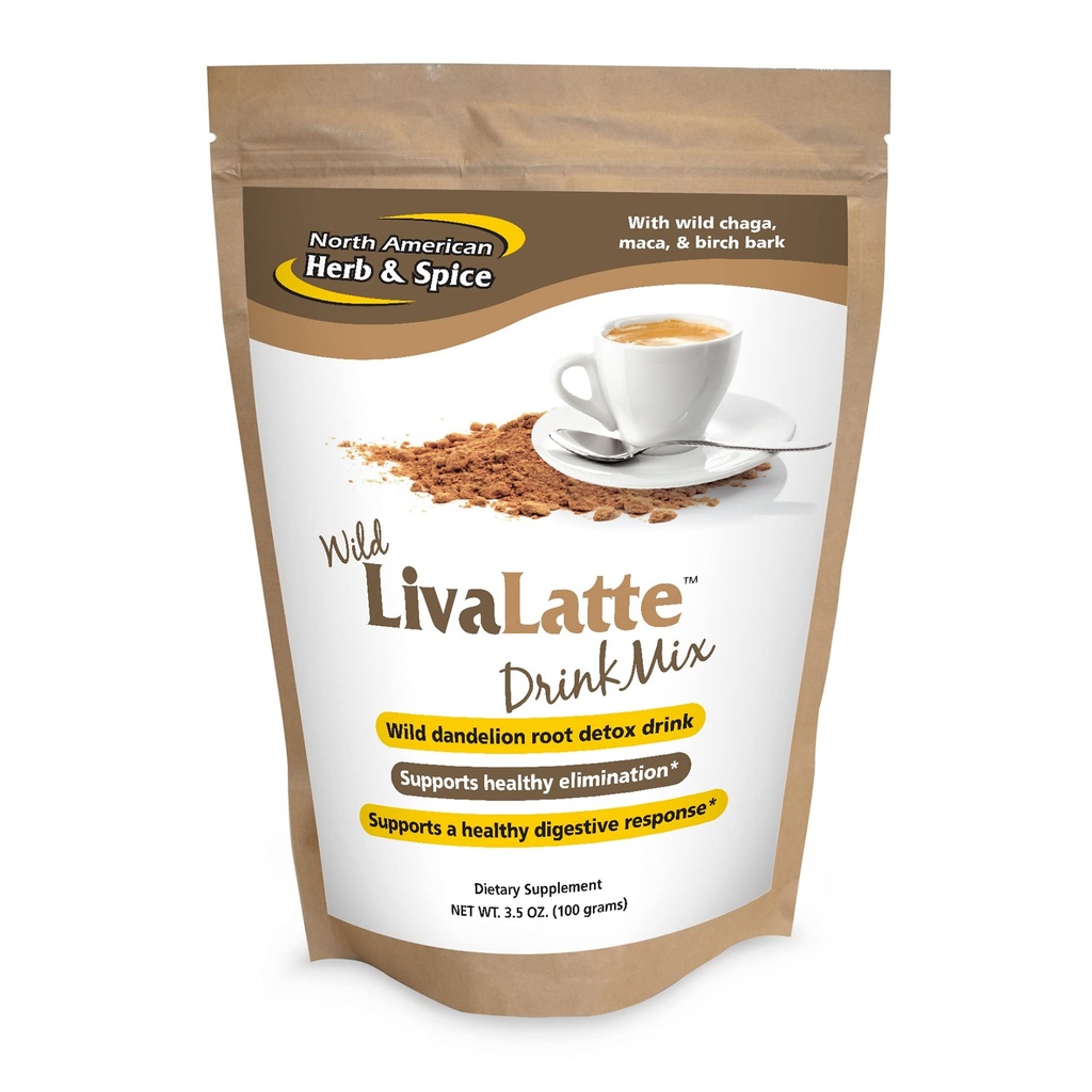North American Herb & Spice LivaLatte - 3.5 oz. - Chaga, Maca & Birch Bark Drink Mix - Gezonde lever, galblaas en nierfunctie, spijsverteringsondersteuning, optimale gezondheid - Non-GMO - 36 porties