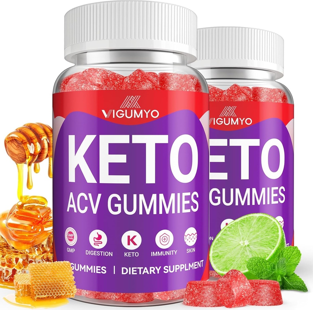 Gommies de vinaigre de cidre de pomme de kéto 1500MG Vinaigre à base de vinaigre de cidre de pomme préparé avec poudre de jus de betterave de grenade B12 Vegan Non OGM 120 Gommies
