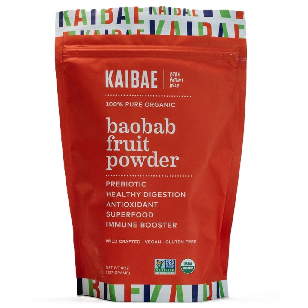 KAIBAE Premium Organic Baobab Powder I Prebiotic Gut Health, Intermittent Fasting, Immunity, Hydration 