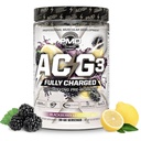 PMD Sports ACG3 Volledig opgeladen - Electrifying Pre Workout Powder - High Energy & Pump Pre Workout voor mannen en vrouwen om Focus, Endurance & Performance te maximaliseren - BlackBerry Limonade (30-60 Servers)