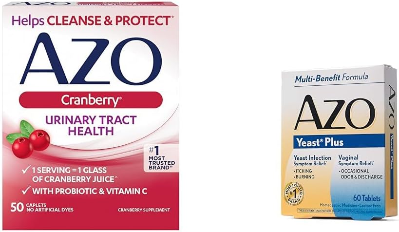 AZO Cranberry Urine Tract Health, 50 Graaf Gistinfectie & Vaginale Symptoom Relief Tablets, 60 Tel.
