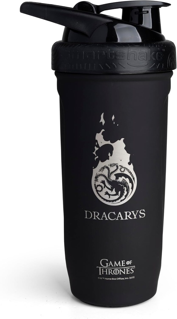 Smartshake Versterk Roestvrij Staal Spel van Thrones Dracarys, Shaker Bottle (900 ML /30oz) 