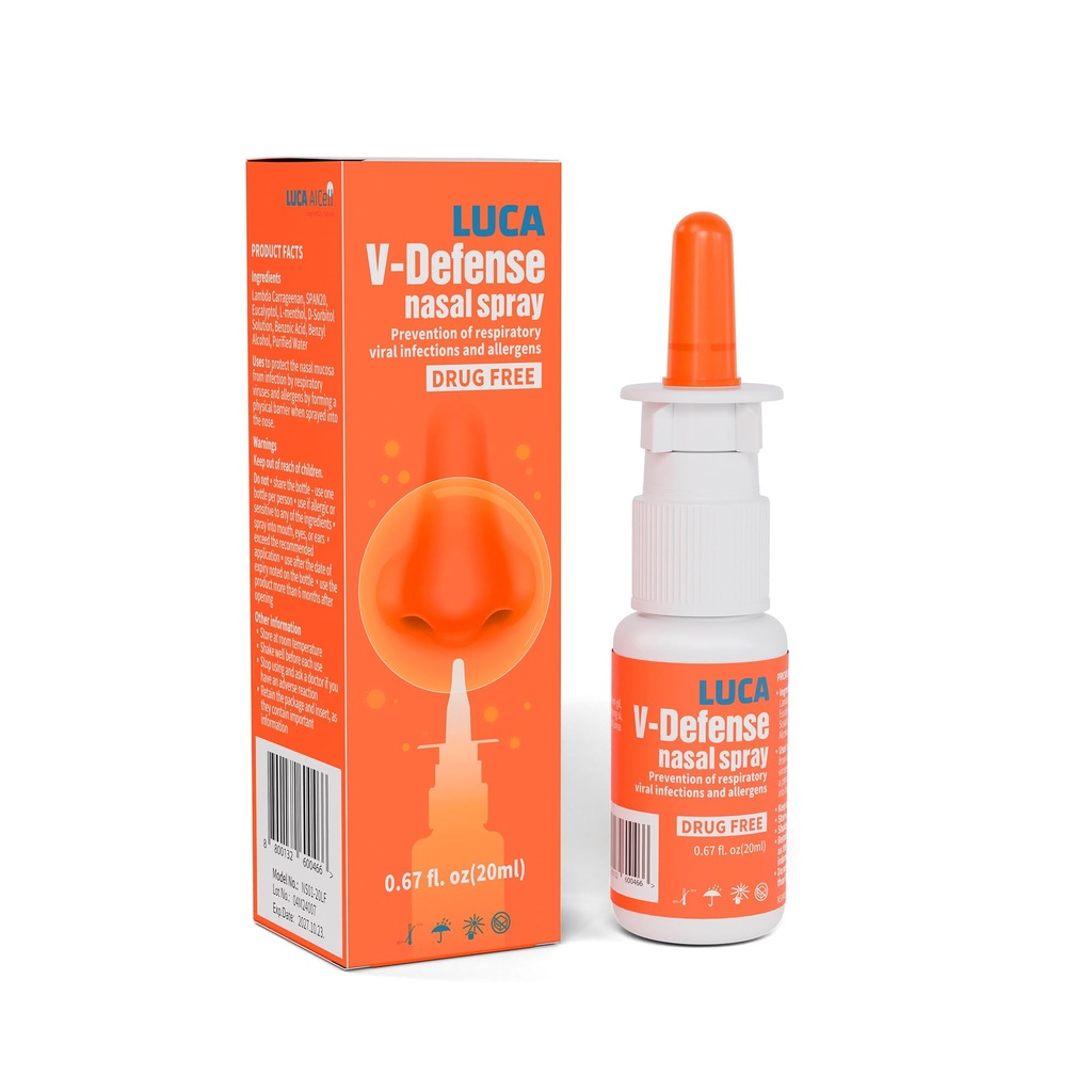 LUCA V-DefenseTM Nasal Spray met Lambda Carrageen, Menthol en Eucalyptol 