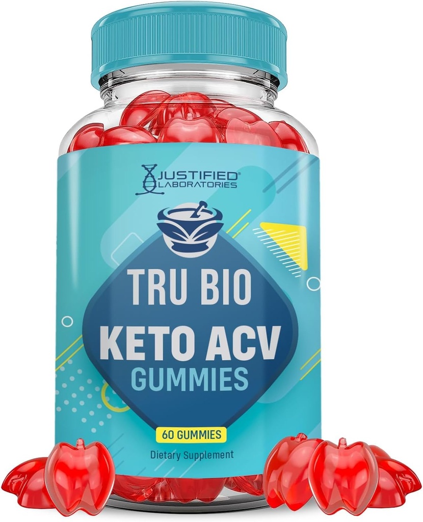 Justified Laboratories Tru Bio Keto ACV Gummies Advanced Formula 1000MG TruiBIo Keto Gummies Apple Cider Vinegar Geformuleerd met Granaatappel Beet Sap Poeder B12 Vegan Non GMO 60 Gummys