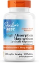Le meilleur supplément de lysinate de magnésium à haute absorption - 100 % Chélaté pour l'absorption maximale - Magnésium pour le sommeil et la relaxation musculaire - 200 Mg par portion - 120 comprimés