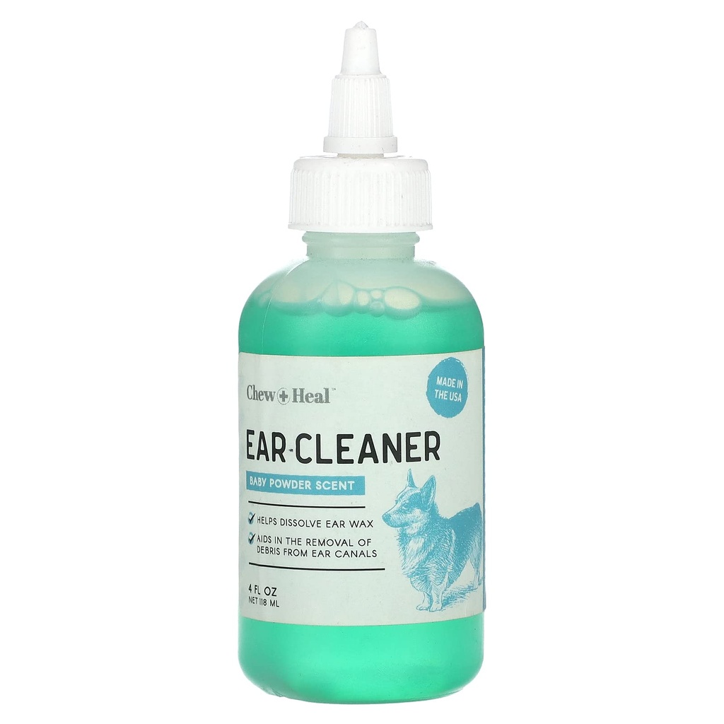 Solution de nettoyage de l'oreille d'un chien à mâcher et à guérir : Laver l'oreille d'un chien pour chiens et chats afin de prévenir les infections et d'éliminer la cire.