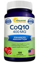 aSquared Nutrition CoQ10 (400 mg Max Sterkte, 100 Veggie Capsules) - Hoge Absorptie Co-enzym Q10 Poeder - Ubichinon Supplement Pillen, Extra Antioxidant CO Q-10 Enzyme Vitamine Tablets, Coq 10 400 mg