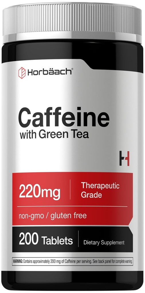 Horbäach Caffeine Pillen 200mg met groene thee 