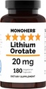 MONOHERB Lithium Orotaat 20 mg Elemental Lithium per capsule - 180 Vegetarische capsules