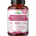 Myo et D-Chiro Supplément Inositol pour les femmes - Supplément de fertilité pour les femmes avec un rapport idéal de 40:1 Myo et D-Chiro Inositol D3 et Méthylfolate Vitamines de soutien ovarien - ISO Lab testé (30 portions)