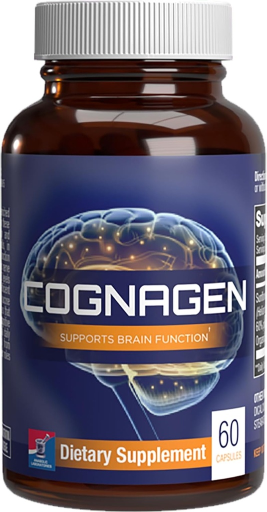 Cognagen Geheugensupplement voor Hersenondersteuning - Klinisch samengesteld Ultra High Potency Fosfatidylserine Supplement - Hersenvitamine voor Geheugen en Focus Ondersteuning - Niet GGO & Sojavrij - 60 Capsules