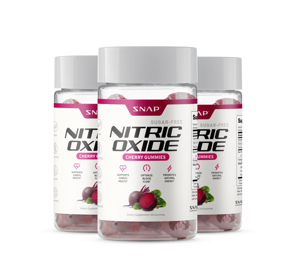 Snap Supplementen Nitric Oxide Beet Root Gummies - Ondersteuning gezonde bloedcirculatie,180 Gummies
