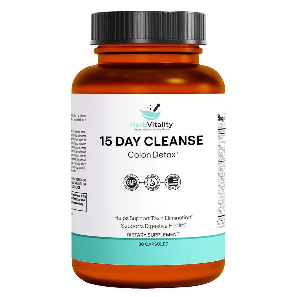 Nettoyage des colonies pendant 15 jours – Détox & Gut Health Support with Probiotics, Aloe Vera, Licorice Root & Psyllium Husk – Soutient la santé digestif, immunitaire et rénale pour les hommes et les femmes