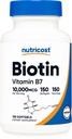 Nutricost Biotine (10.000 mcg) 150 Softgels - Glutenvrij, Non-GMO